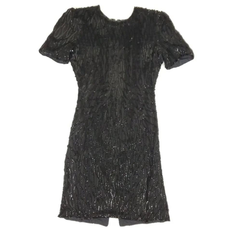 Vintage Laurence Kozar black sequined dress - Picture 3 of 11